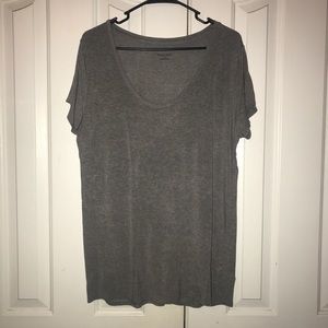 Merona Scoop Neck Short Sleeves Shirt Large Gray